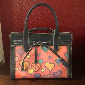Dooney & Bourke rainbow hearts LE satchel